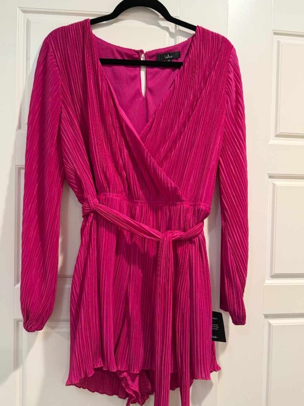 magenta plisse romper